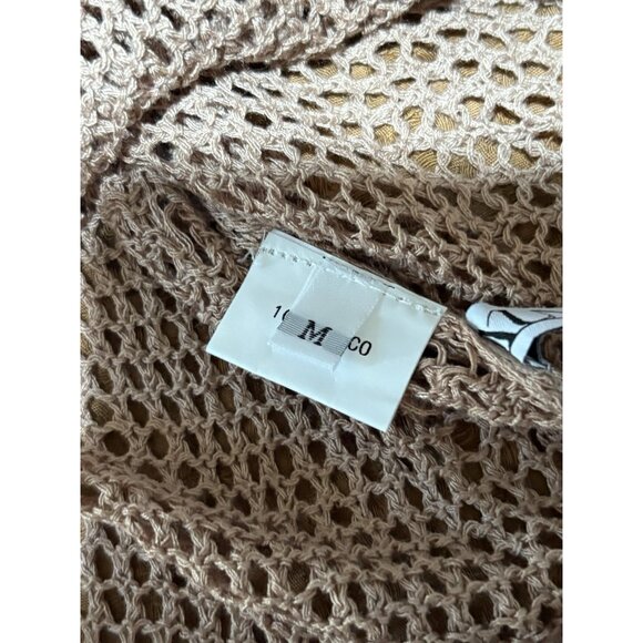 XunZrun mesh open knit tank coverup dress boho minimalist Beach Size M Tan NWT - Picture 3 of 8